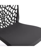 4 Chaises de jardin empilables Dahlia gris anthracite  - 45.5x52.5x81.5 cm