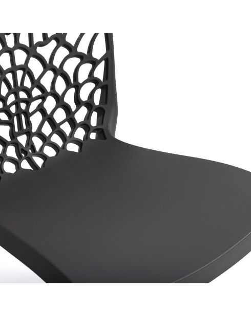 4 Chaises de jardin empilables Dahlia gris anthracite  - 45.5x52.5x81.5 cm