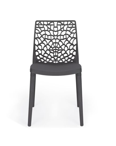 4 Chaises de jardin empilables Dahlia gris anthracite  - 45.5x52.5x81.5 cm