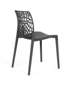 4 Chaises de jardin empilables Dahlia gris anthracite  - 45.5x52.5x81.5 cm