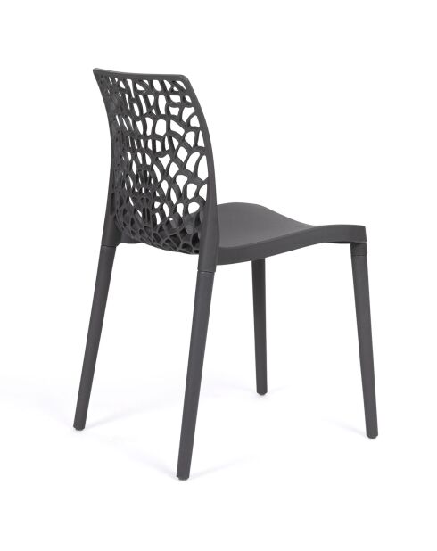 4 Chaises de jardin empilables Dahlia gris anthracite  - 45.5x52.5x81.5 cm