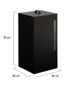 Réservoir à granules et pellets 70L noir - 36x36x76 cm