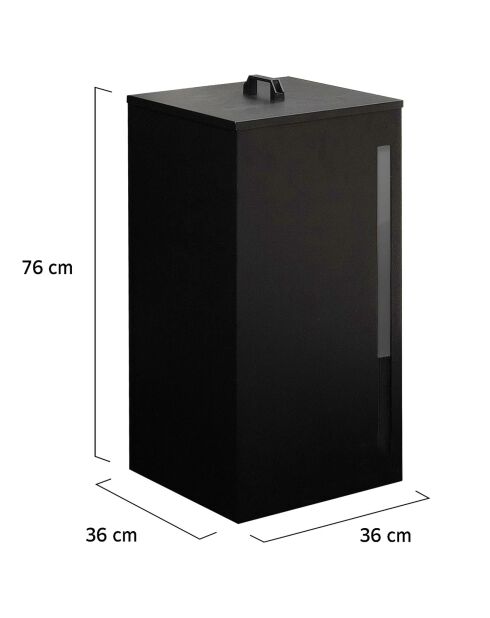 Réservoir à granules et pellets 70L noir - 36x36x76 cm