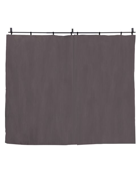 2 Rideaux universels pour pergola gris avec tringle 4m gris