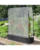 2 Serres de potager spéciales tomates en métal gris anthracite - 115x30x128 cm