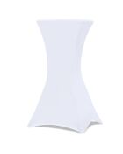 2 Tables hautes de réception pliantes + housses blanches  gris/blanc - 60x60x105 cm