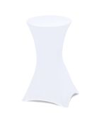 2 Tables hautes de réception pliantes + housses blanches  gris/blanc - 60x60x105 cm