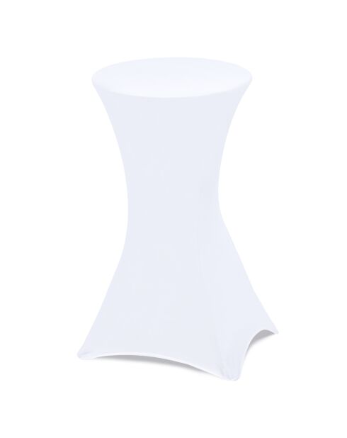 2 Tables hautes de réception pliantes + housses blanches  gris/blanc - 60x60x105 cm