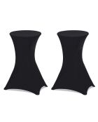 2 Tables hautes de réception pliantes + housses noires  gris/blanc - 60x60x105 cm