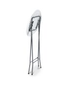2 Tables hautes de réception pliantes + housses noires  gris/blanc - 60x60x105 cm