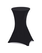 2 Tables hautes de réception pliantes + housses noires  gris/blanc - 60x60x105 cm