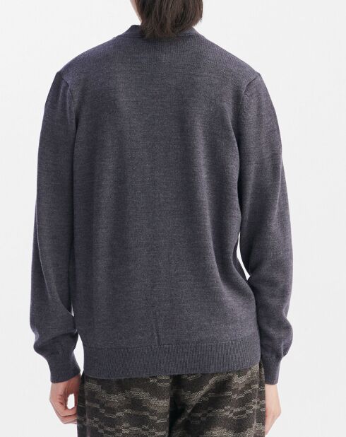 Cardigan 100% Laine gris foncé