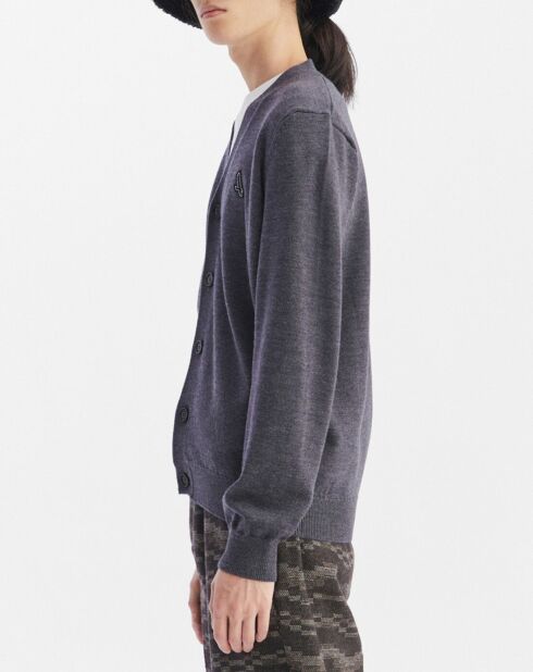 Cardigan 100% Laine gris foncé