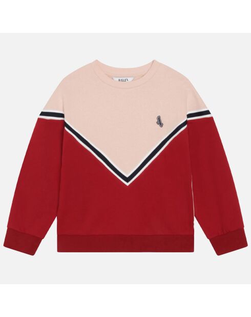 Sweat bicolore pale blush