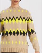 Pull en Laine mélangée Kapinem à motifs beige