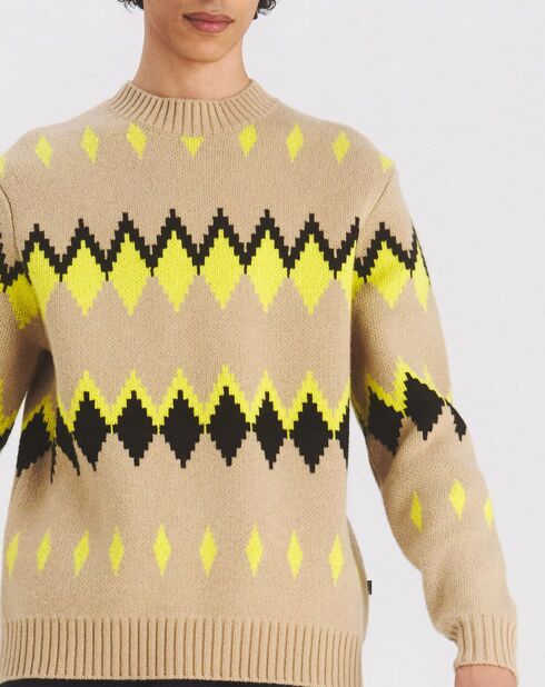 Pull en Laine mélangée Kapinem à motifs beige
