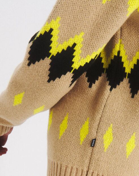 Pull en Laine mélangée Kapinem à motifs beige