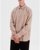 Chemise Shirazem  à carreaux orange