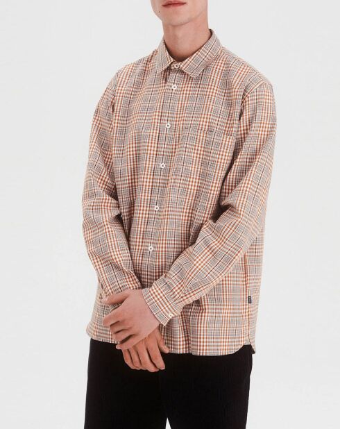 Chemise Shirazem  à carreaux orange