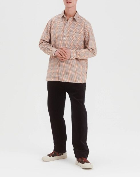 Chemise Shirazem  à carreaux orange