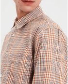 Chemise Shirazem  à carreaux orange
