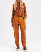 Pantalon en Velours côtelé Badozam orange