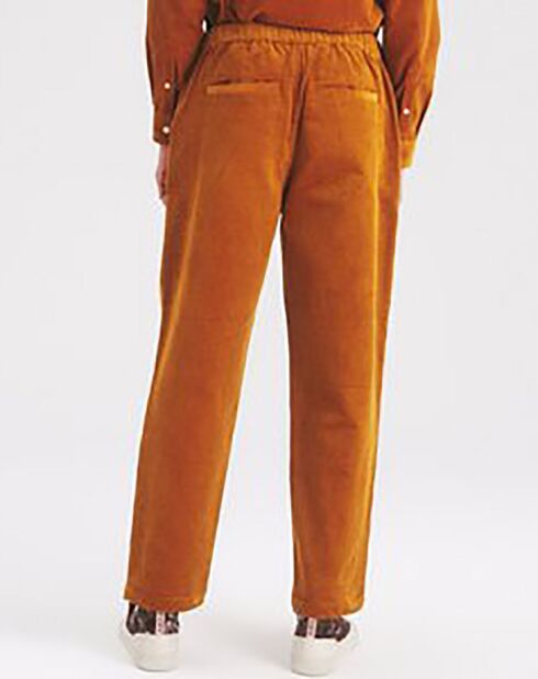 Pantalon en Velours côtelé Badozam orange