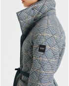 Trench matelassé Ocranew pied-de-poule  bleu/gris