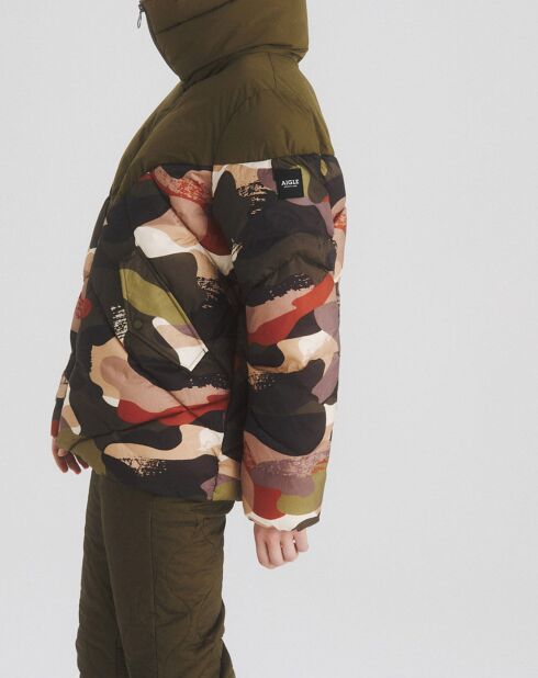 Doudoune Odopew imprimée kaki