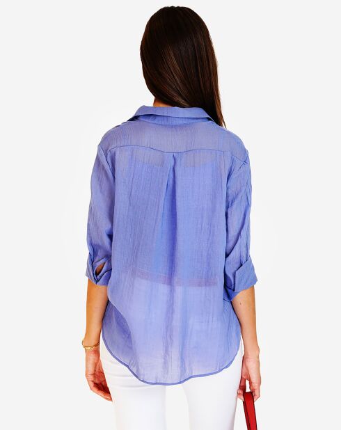 Chemise 100% Lin Julie azur