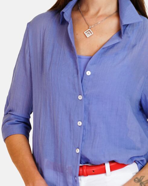 Chemise 100% Lin Julie azur