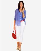 Chemise 100% Lin Julie azur