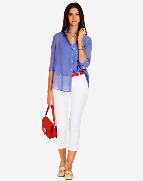 Chemise 100% Lin Julie azur