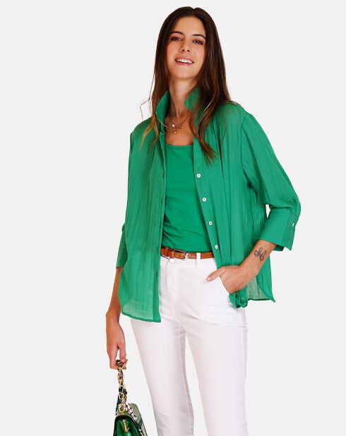 Chemise 100% Lin Julie émeraude