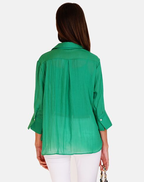 Chemise 100% Lin Julie émeraude