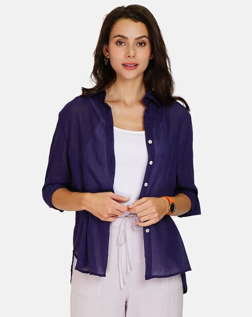 Chemise 100% Lin Julie marine