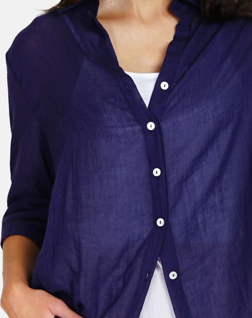 Chemise 100% Lin Julie marine