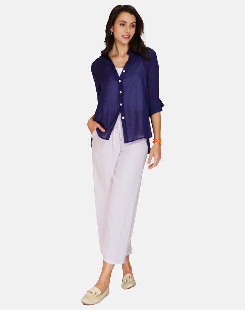 Chemise 100% Lin Julie marine