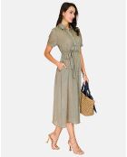 Robe 100% Lin Paola kaki claire