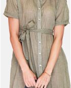 Robe 100% Lin Paola kaki claire