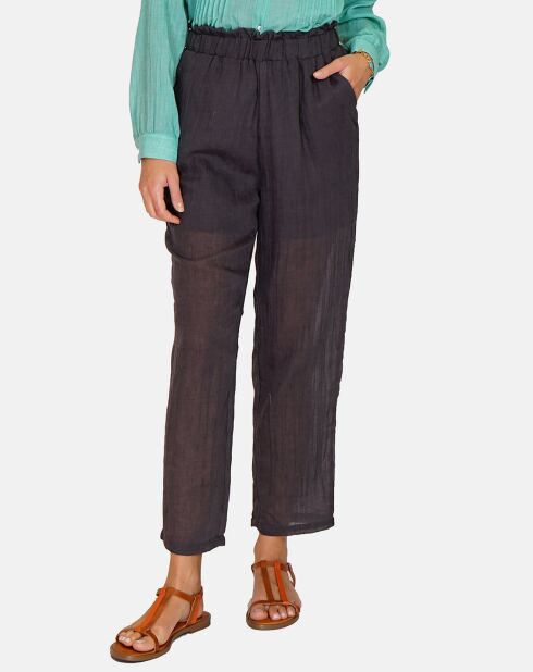 Pantalon 100% Lin Nadia noir