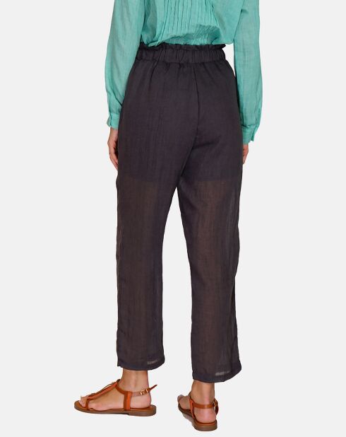 Pantalon 100% Lin Nadia noir
