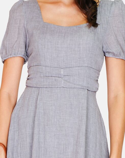 Robe 100% Lin Charlotte gris perle