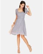 Robe 100% Lin Charlotte gris perle
