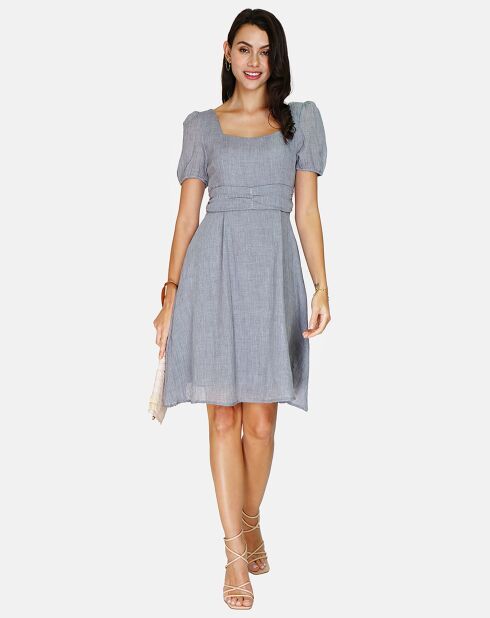Robe 100% Lin Charlotte gris perle