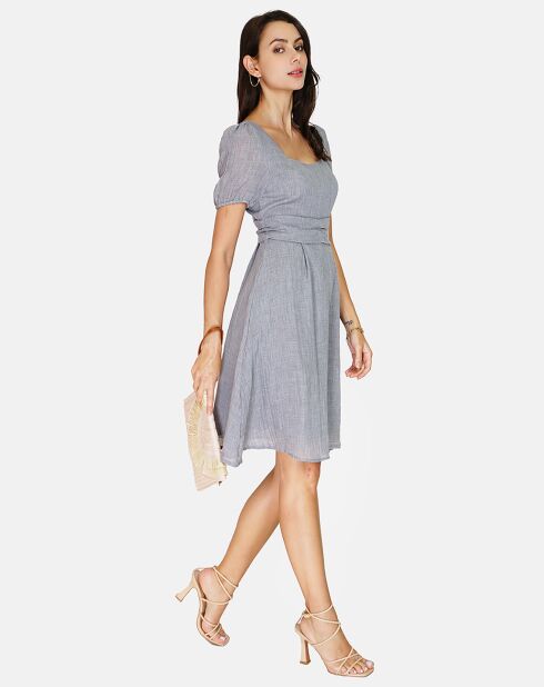 Robe 100% Lin Charlotte gris perle
