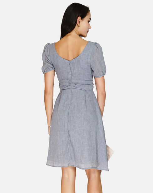 Robe 100% Lin Charlotte gris perle