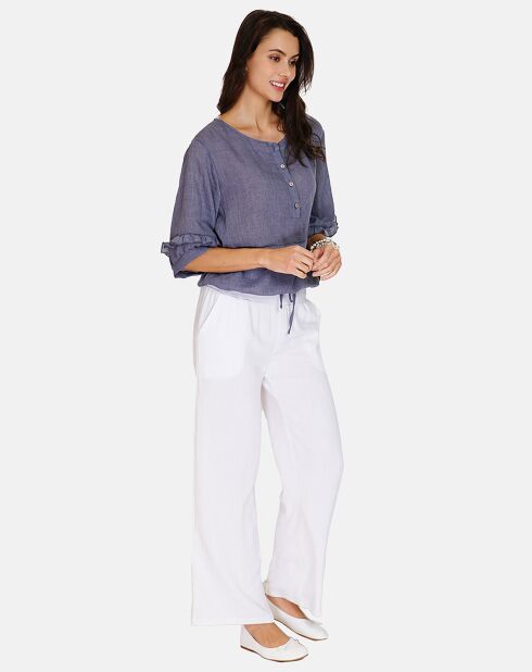 Top 100% Lin Salomé bleu jeans