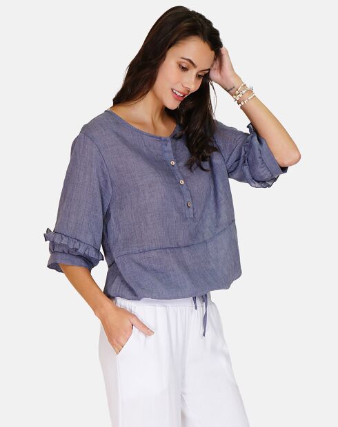 Top 100% Lin Salomé bleu jeans