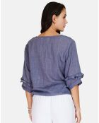 Top 100% Lin Salomé bleu jeans